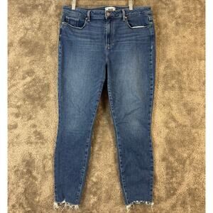 Paige Hoxton Ankle Jeans Raw Hem Stretch Size 33 Limitless READ